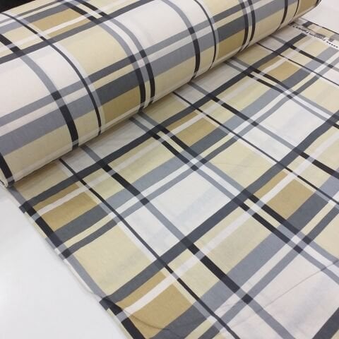 Ekose Desen Poplin Kumaş