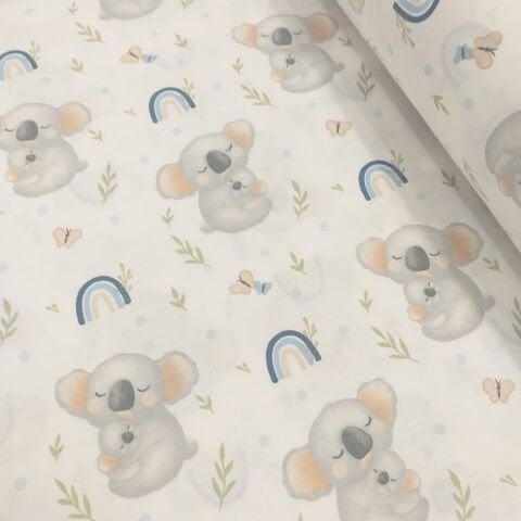 Koala Desenli Poplin Kumaş