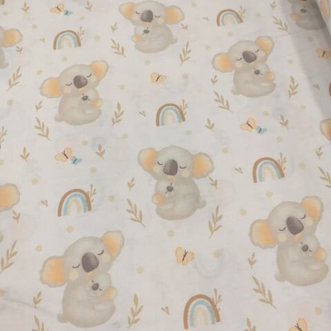 Koala Desenli Poplin Kumaş