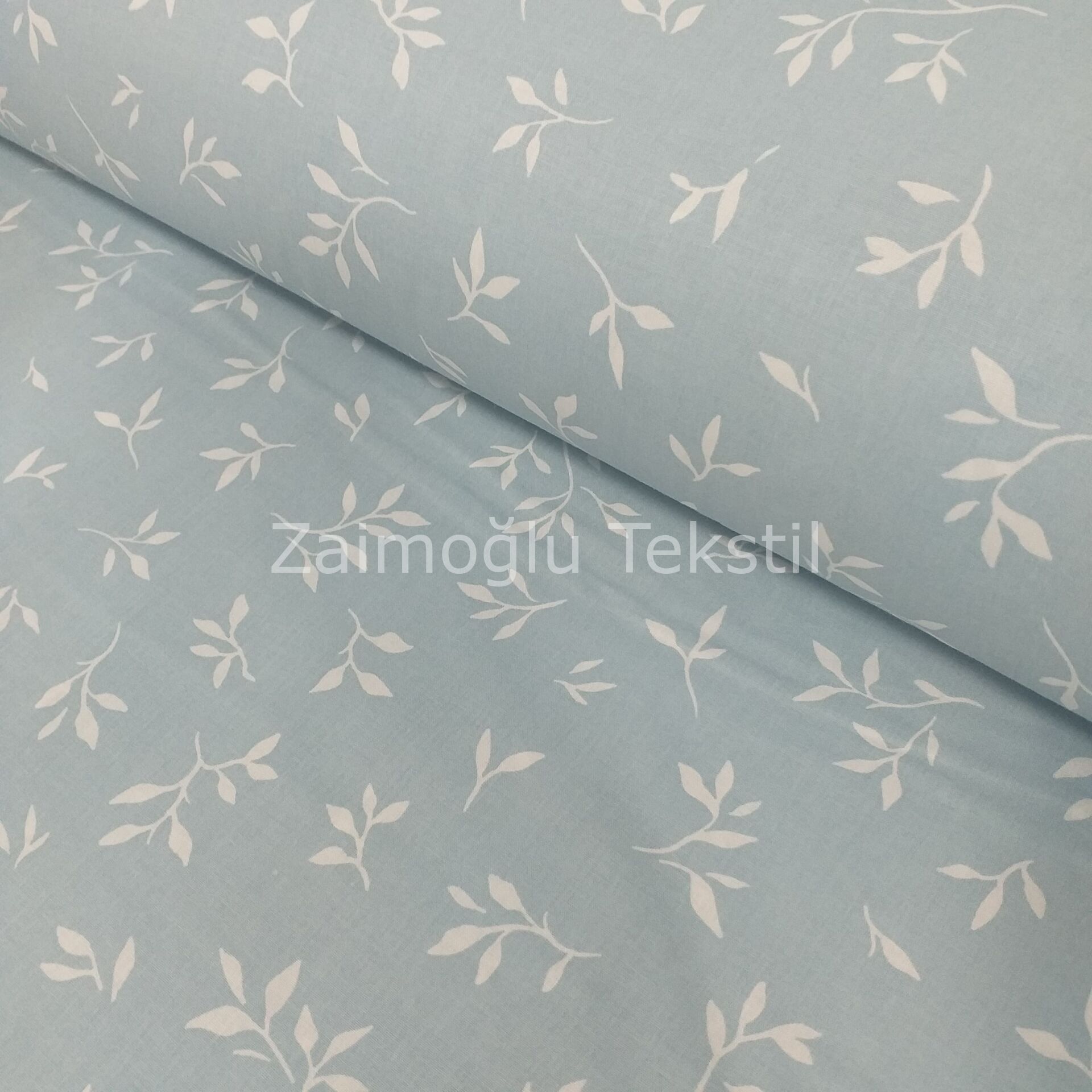 Doğal Yaprak Desen Poplin Kumaş