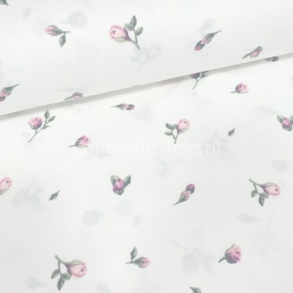 Tomurcuk Desen Poplin Kumaş