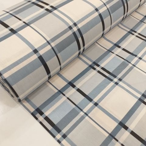 Ekose Desen Poplin Kumaş