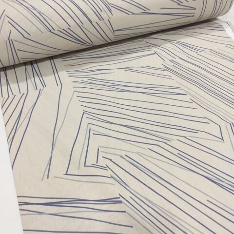 Çizgili Patchwork Desenli Poplin Kumaş