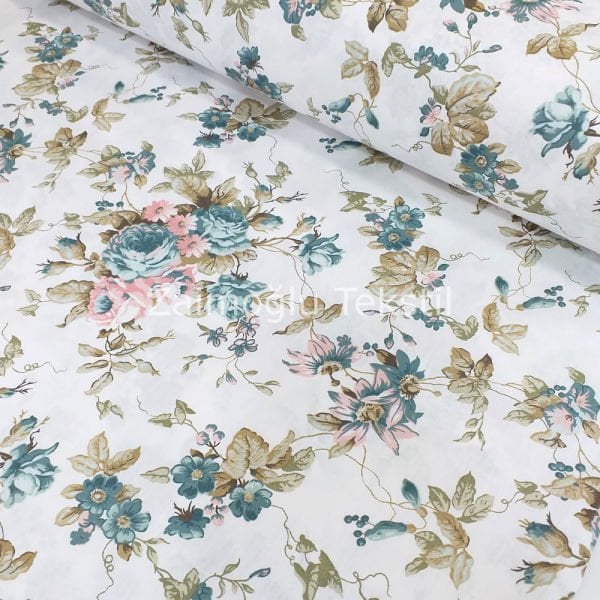 Çiçek Desen Poplin Kumaş