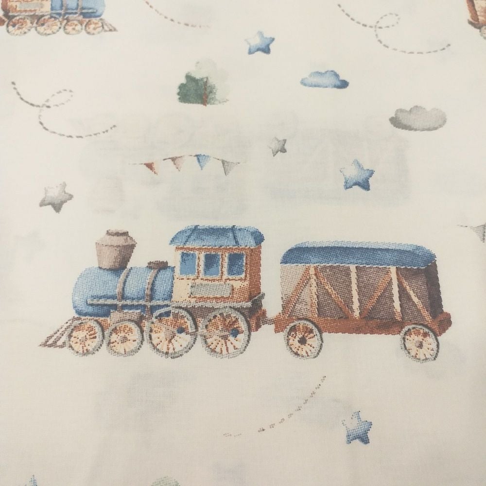 Lokomotif Desen Poplin Kumaş