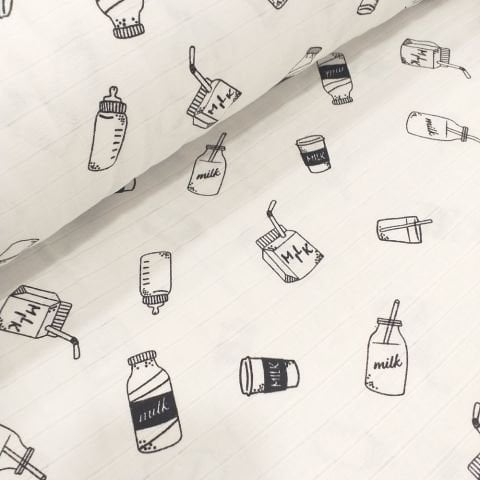 Milk, biberon Desenli Müslin Bezi Kumaşı