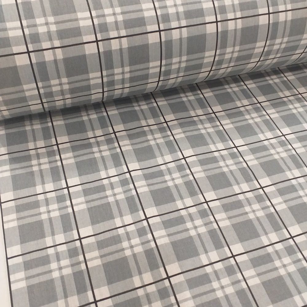 Ekose Desen Poplin Kumaş