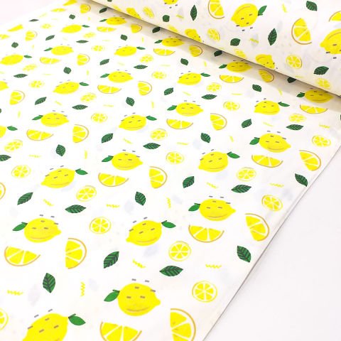 Limon Desenli Poplin Kumaş