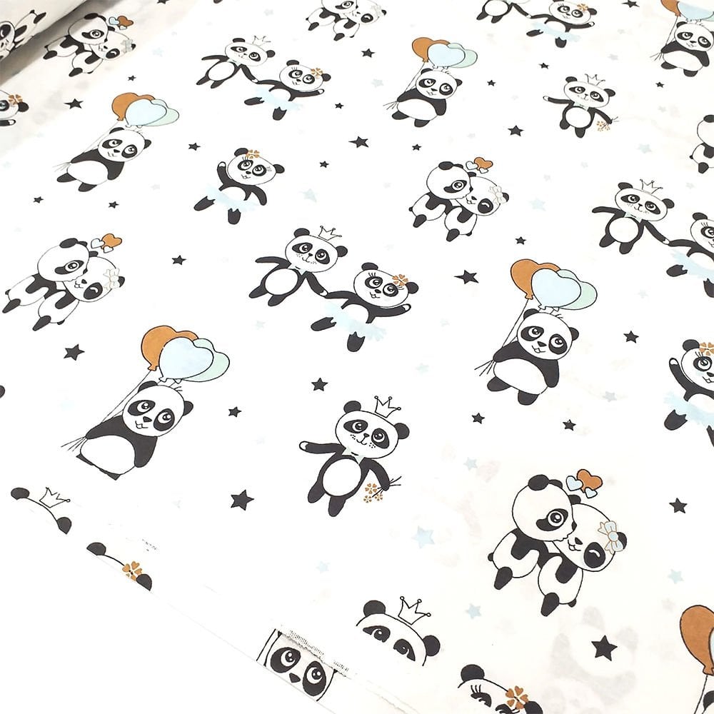 Panda Desenli Poplin Kumaş