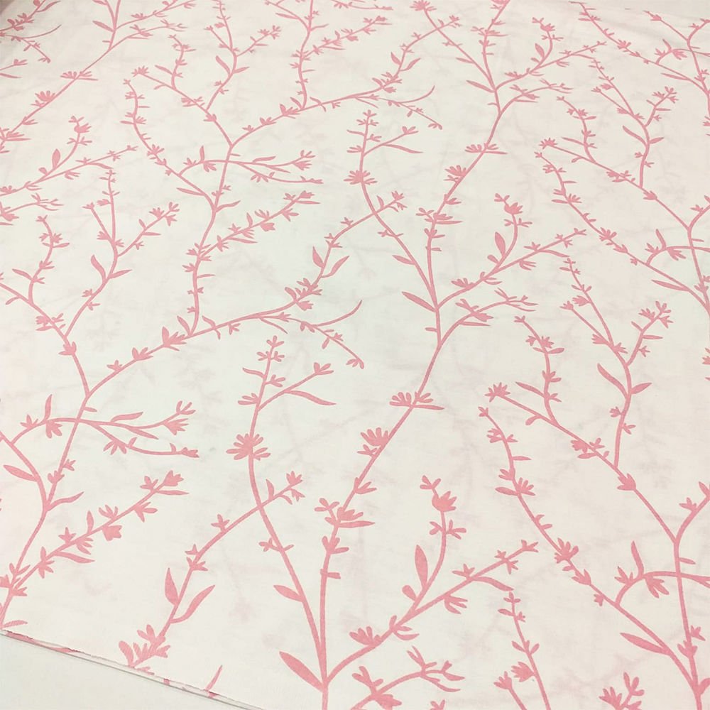 İnce Dal Desenli Poplin Kumaş