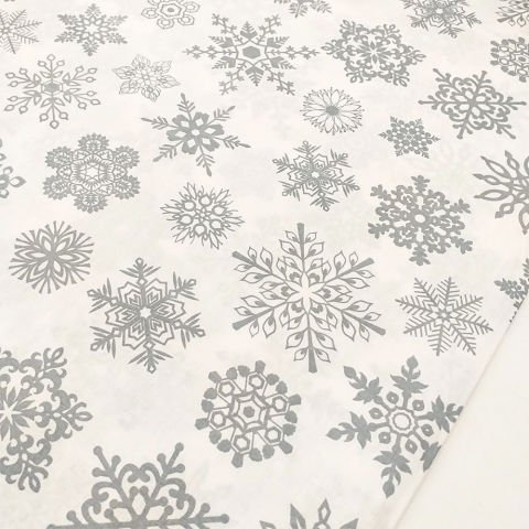 Kar Tanesi Desenli Poplin Kumaş