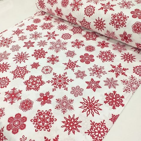 Kar Tanesi Desenli Poplin Kumaş