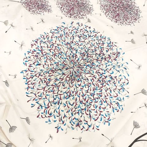 Karahindiba Desenli Poplin Kumaş