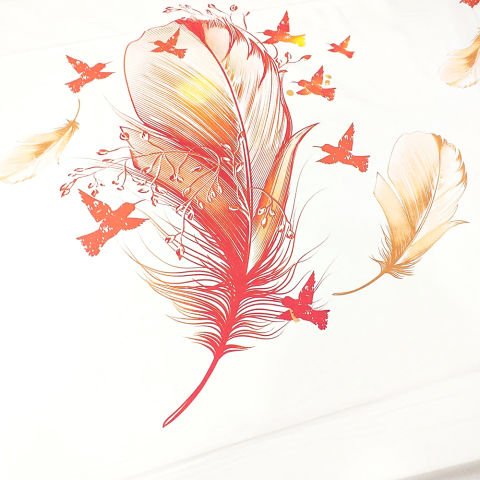 Kuş Desenli Poplin Kumaş