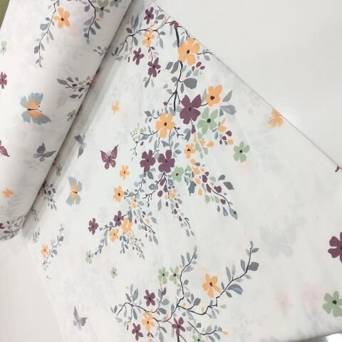 Bahar Dalı Desenli Poplin Kumaş