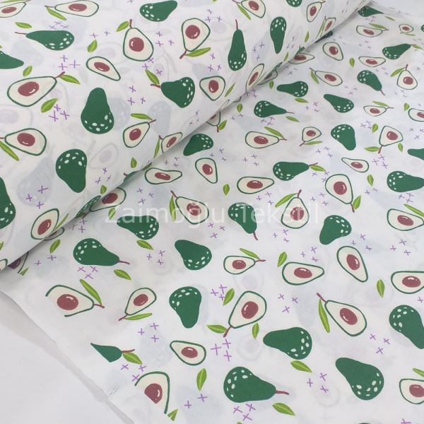 Avokado Desen Poplin Kumaş
