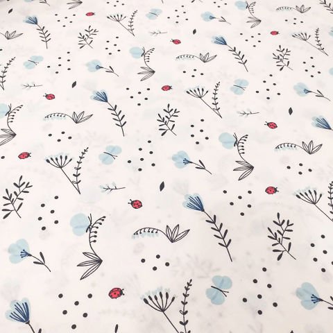 Uğurböceği Desenli Poplin Kumaş