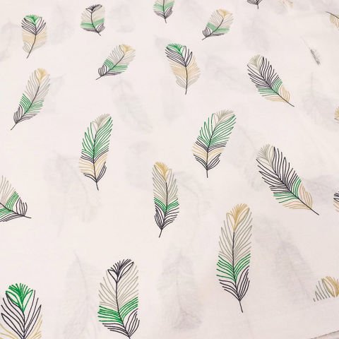 Kuş Tüyü Desenli Poplin Kumaş