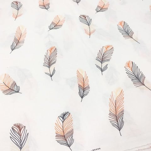 Kuş Tüyü Desenli Poplin Kumaş