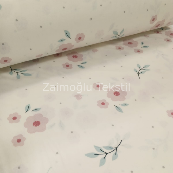 Tatlı Gelincik Desen Poplin Kumaş
