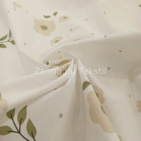 Tatlı Gelincik Desen Poplin Kumaş