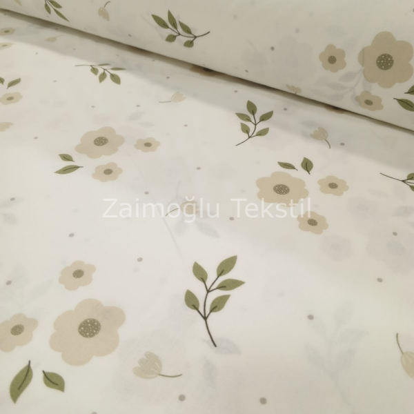 Tatlı Gelincik Desen Poplin Kumaş
