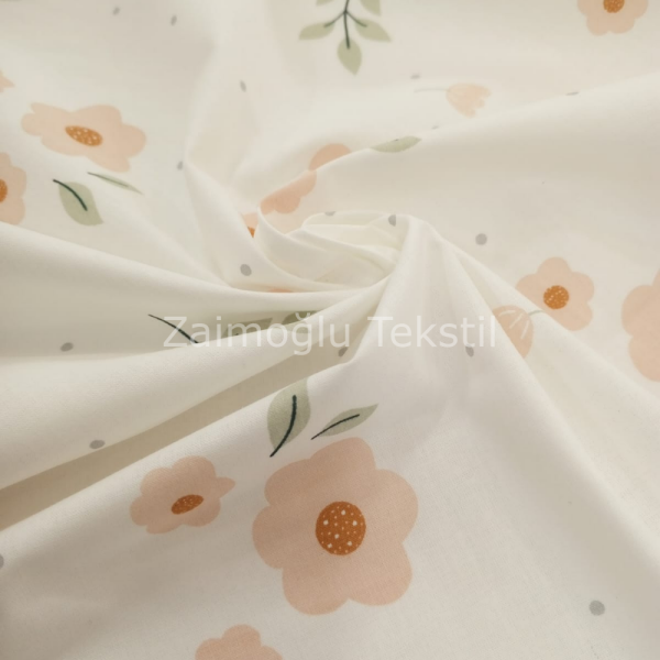 Tatlı Gelincik Desen Poplin Kumaş