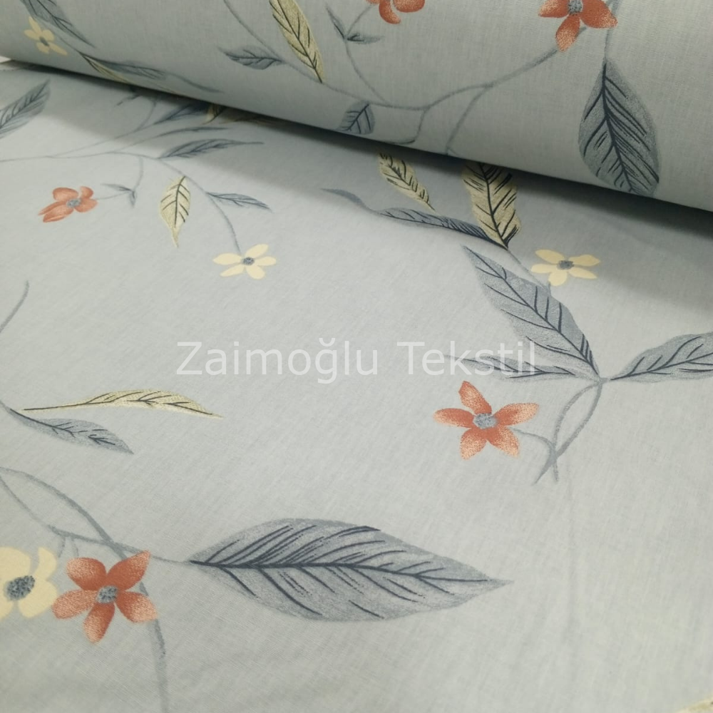 Çiçek Desen Poplin Kumaş