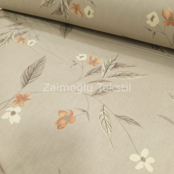 Çiçek Desen Poplin Kumaş