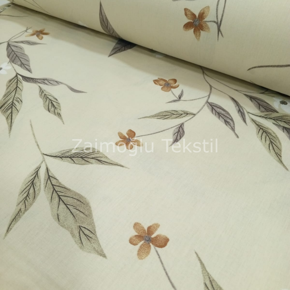 Çiçek Desen Poplin Kumaş