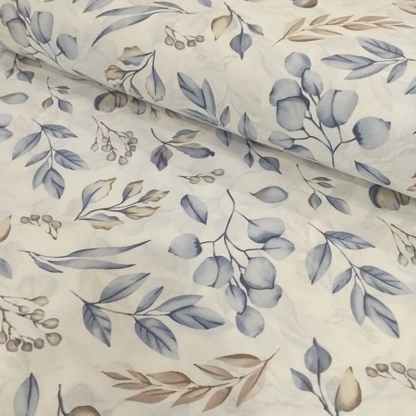 Yaprak Desen Poplin Kumaş