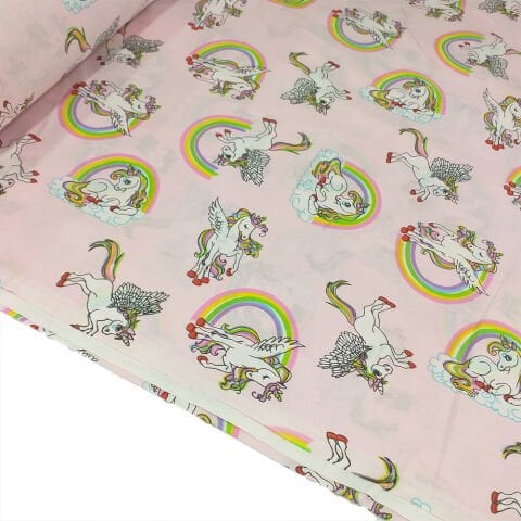 Unicorn Desenli Poplin Kumaş