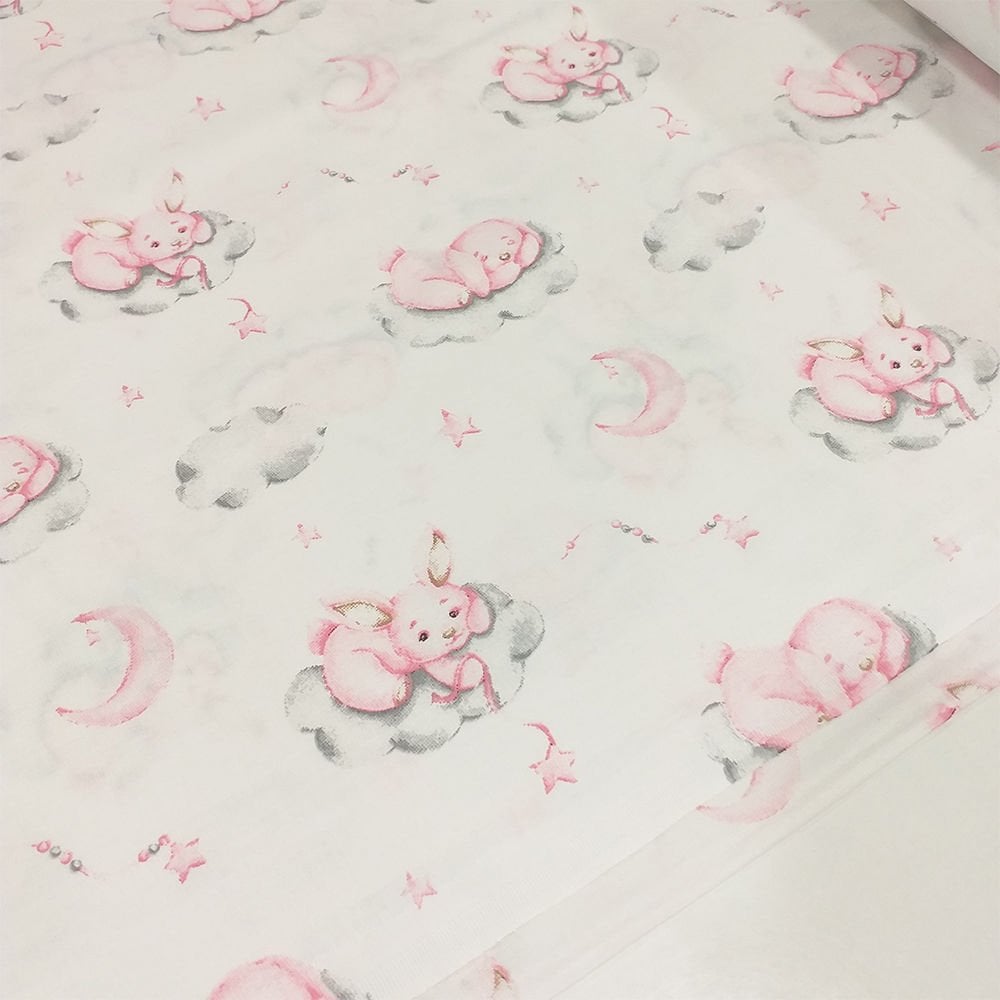 Sevimli Tavşanlar Poplin Kumaş