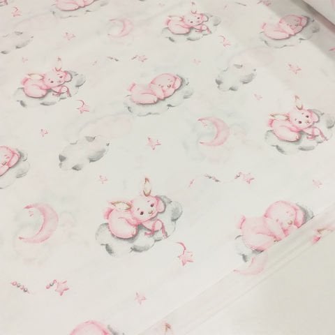 Sevimli Tavşanlar Poplin Kumaş