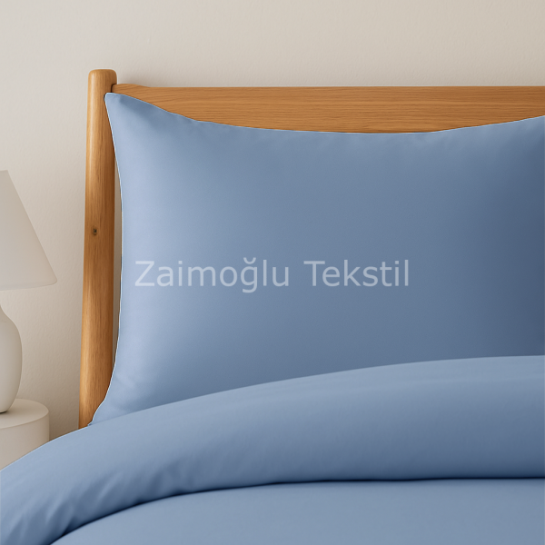 Pamuk Saten Nevresim Seti - Açık İndigo