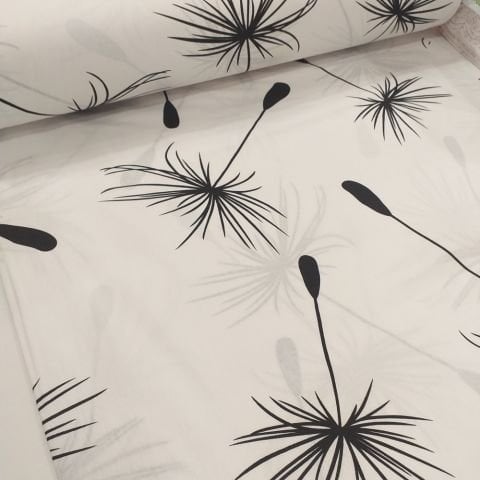Püf Çiçeği Desenli Poplin Kumaş