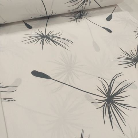Püf Çiçeği Desenli Poplin Kumaş