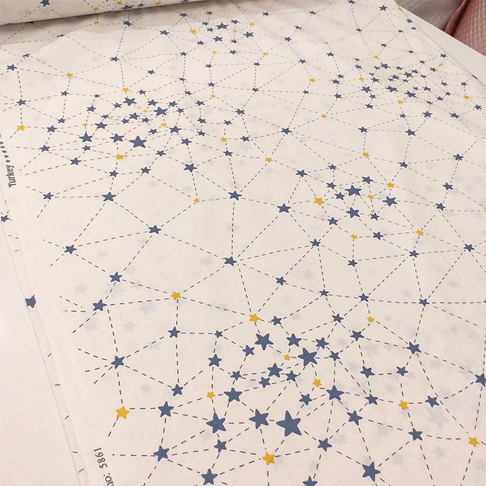 Samanyolu Desenli Poplin Kumaş