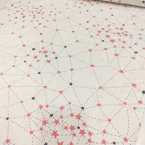Samanyolu Desenli Poplin Kumaş