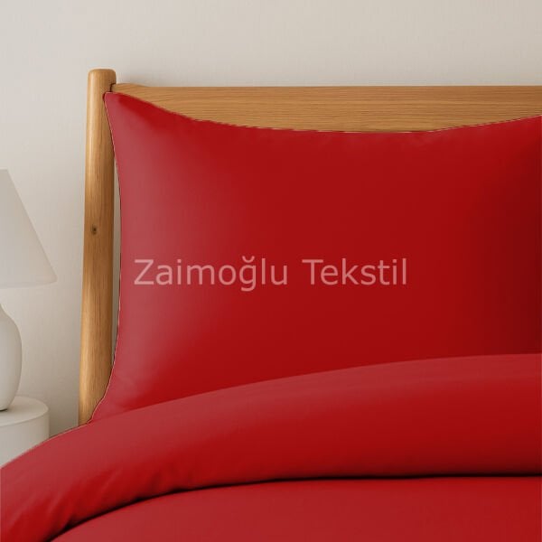 Pamuk Saten Nevresim Seti - Kırmızı