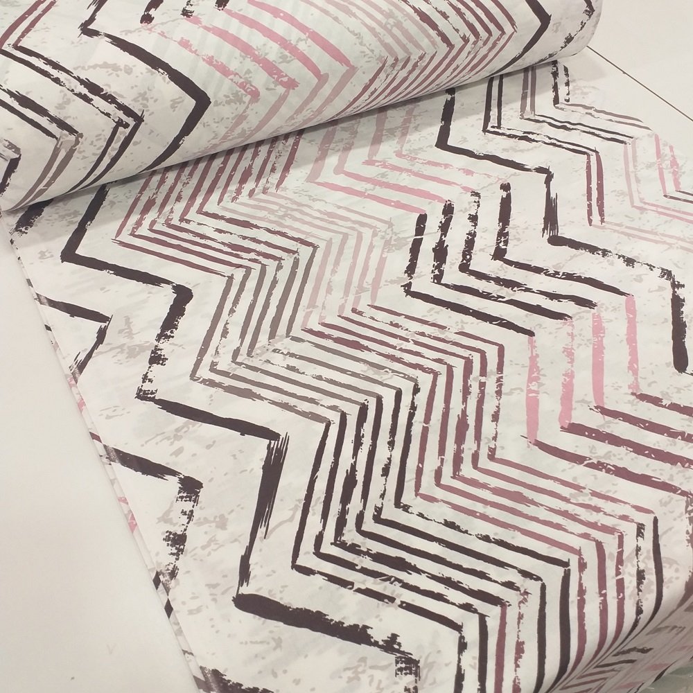 Zig Zag Desen Poplin Kumaş