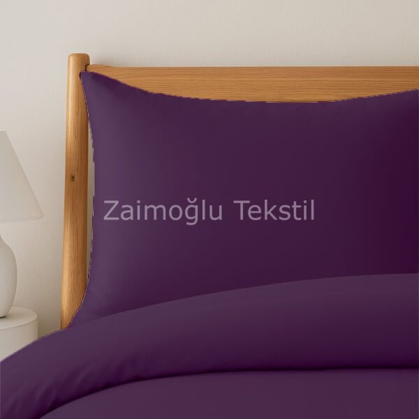 Pamuk Saten Nevresim Seti - Mürdüm