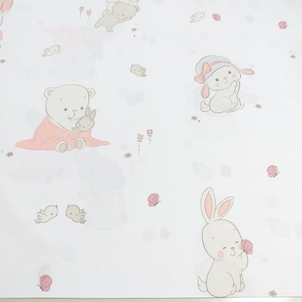 Sevimli Tavşanlar Poplin Kumaş