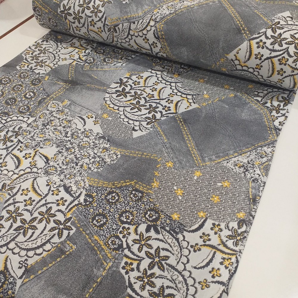 Yamalı Kot Poplin Kumaş
