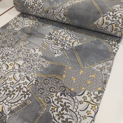 Yamalı Kot Poplin Kumaş