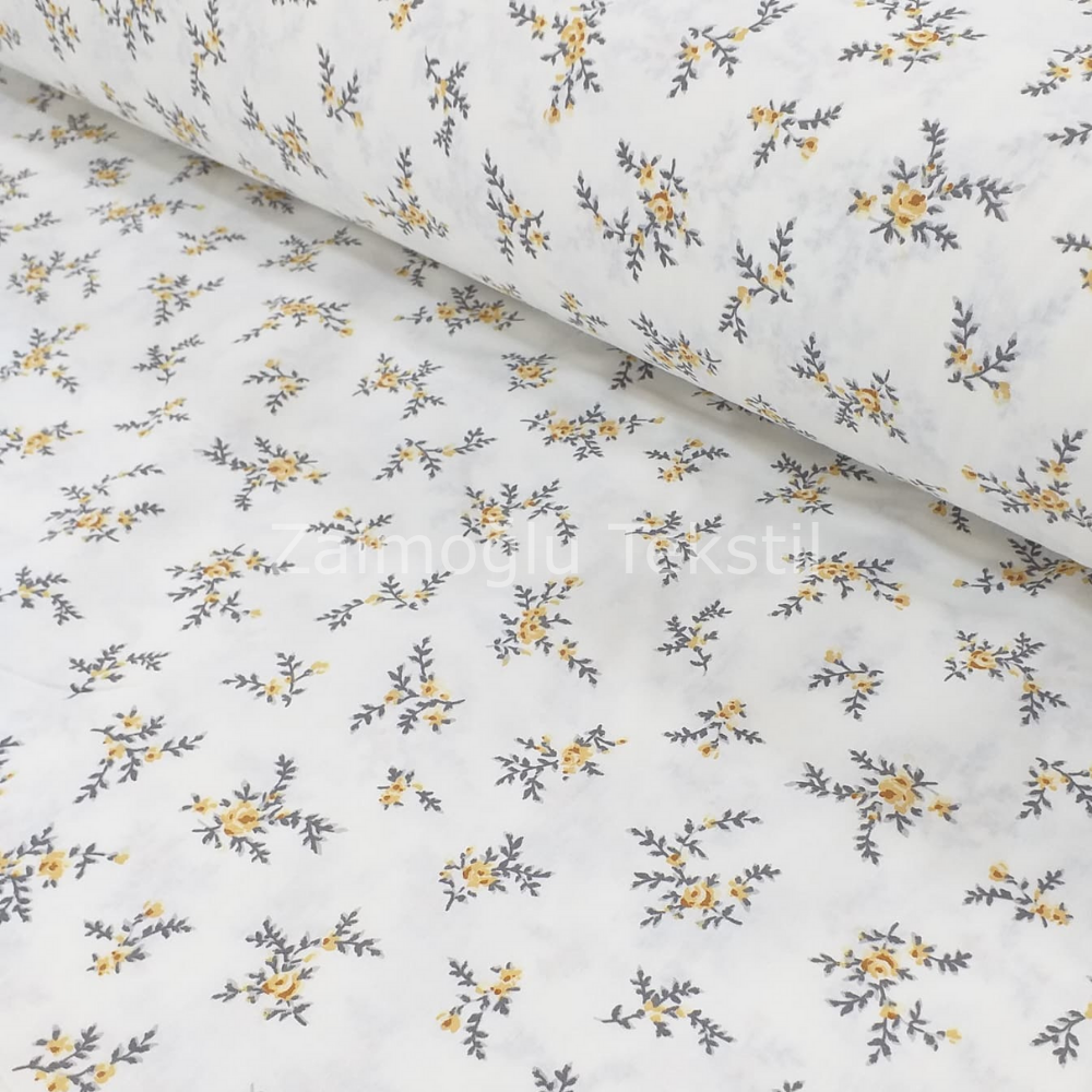 Çiçek Desen Poplin Kumaş