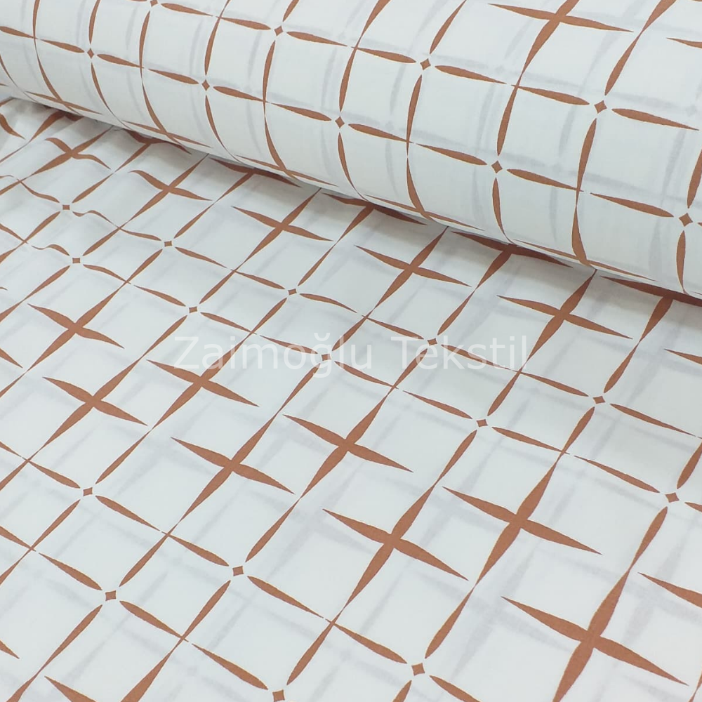 Ekose Desen Poplin Kumaş