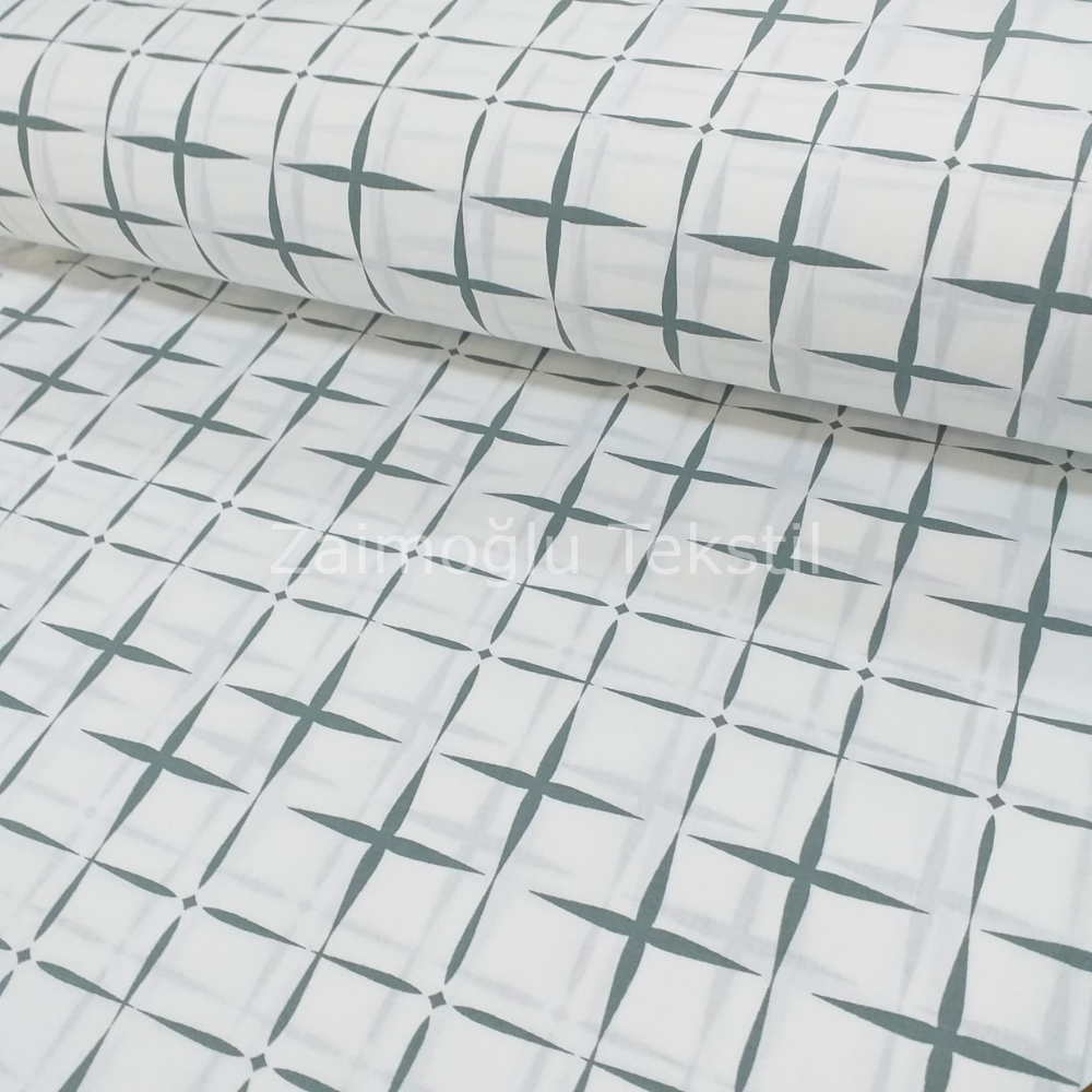 Ekose Desen Poplin Kumaş