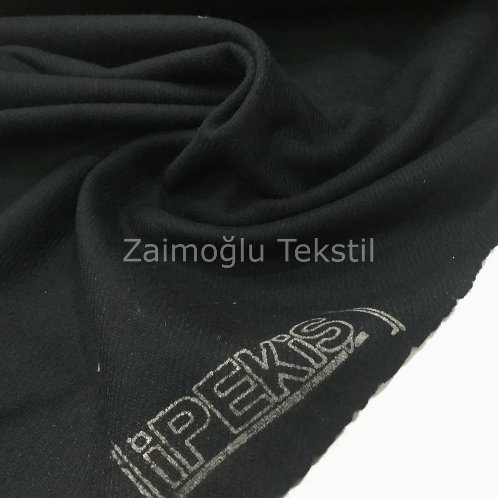 İpekiş Yünlü Kumaş - Balıksırtı Siyah