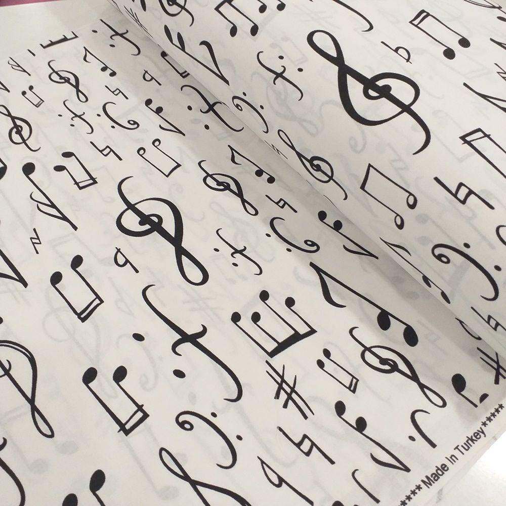 Nota Desenli Poplin Kumaş